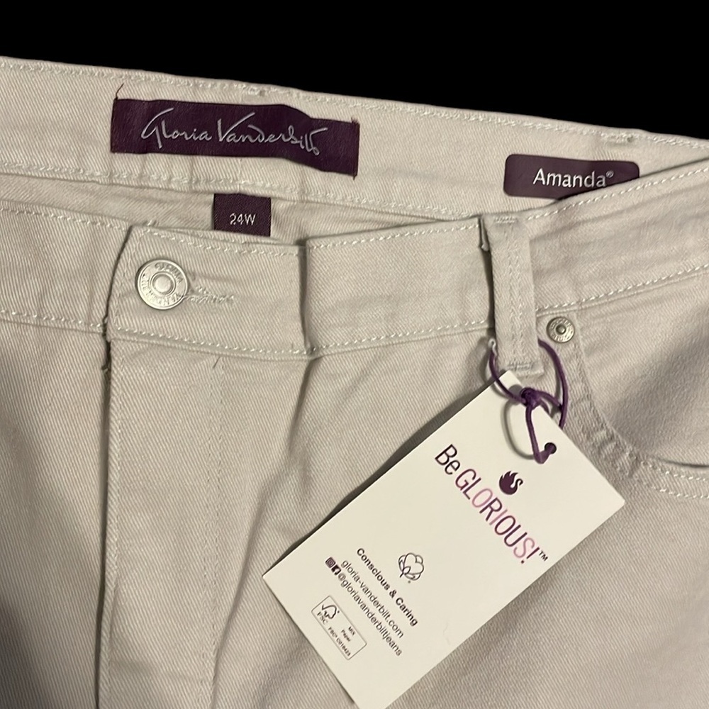 Light tan Gloria Vanderbilt Amanda jeans - plus size NWT - Picture 3 of 7